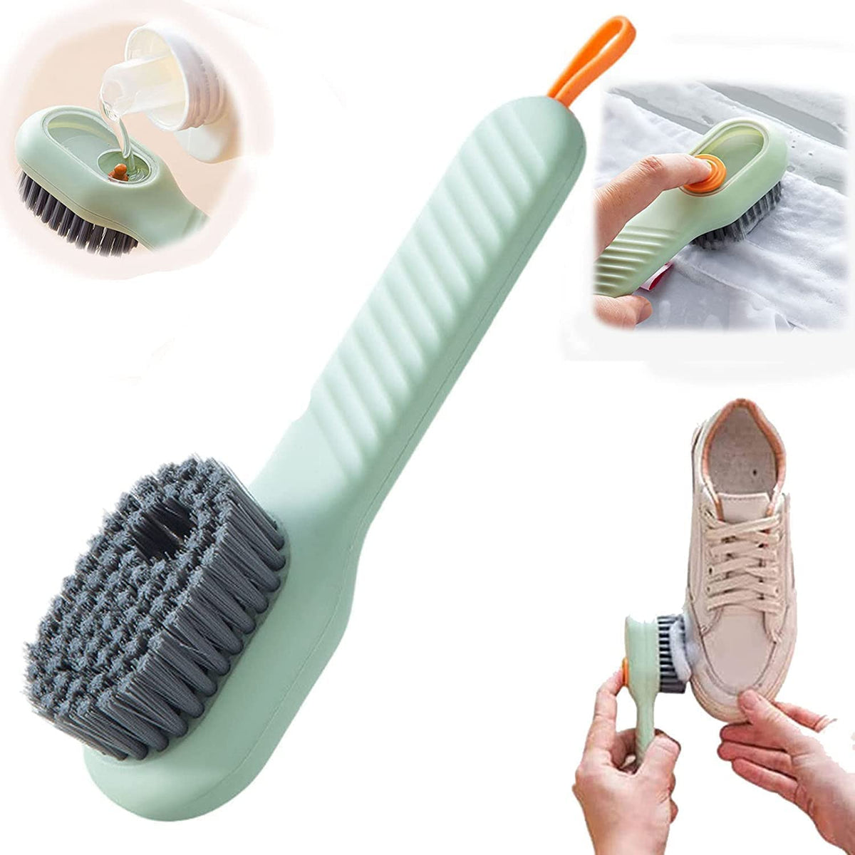liquid adding soft fur cleaning brush