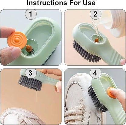 liquid adding soft fur cleaning brush