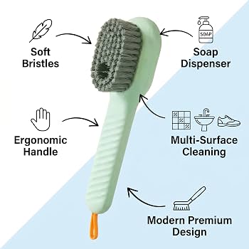 liquid adding soft fur cleaning brush